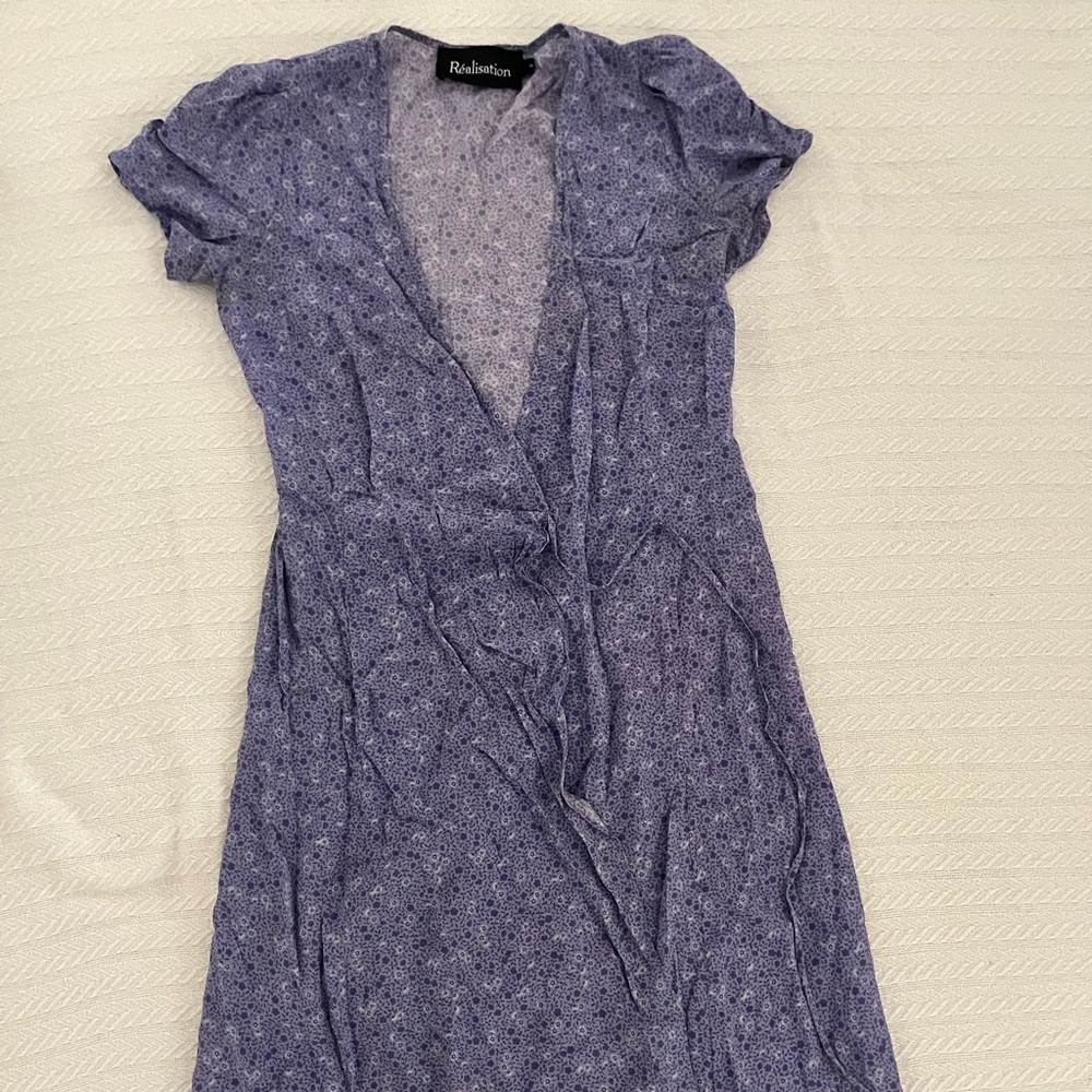 Réalisation Par, The Teal, midi sundress in Purple Haze, size medium